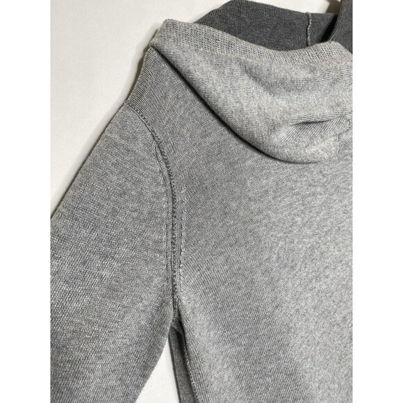 Eileen Fisher Organic Cotton Hooded Long Grey Cardigan Women’s Size Small S/P - Picture 7 of 8